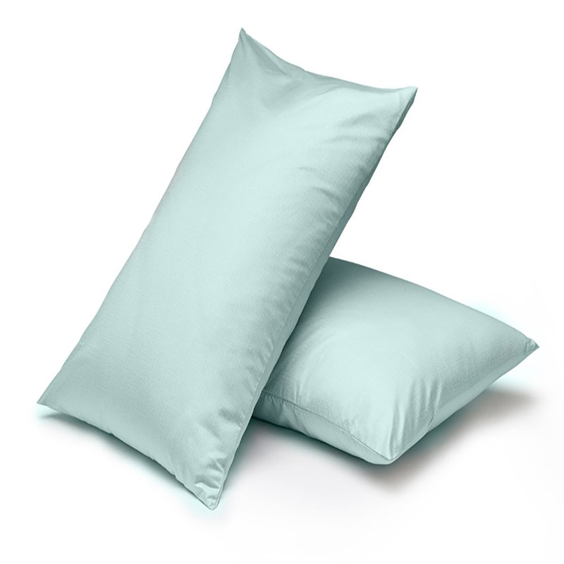 Ensemble de 2 taies d'oreiller standard en lin pour chambre d'amis, Vert aurore
