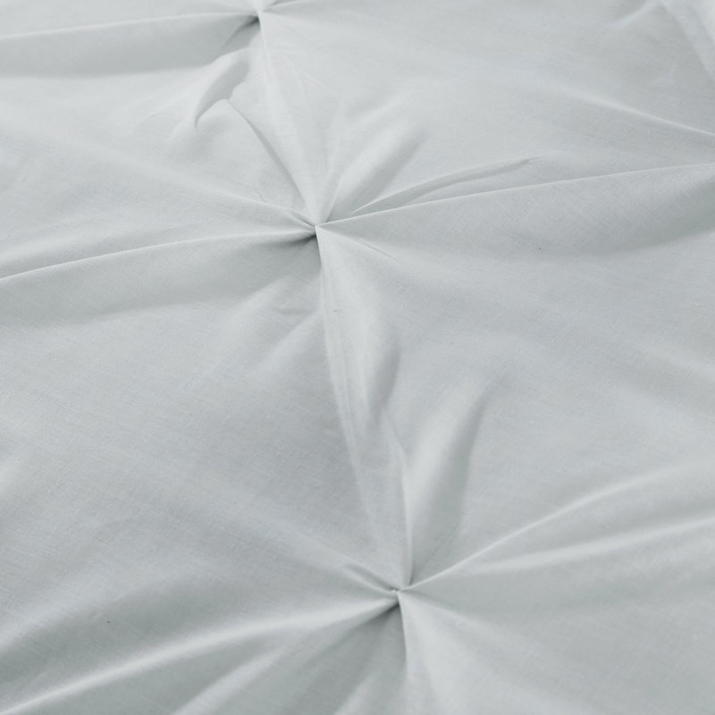 Roulf Polyester No Pattern Duvet Cover Set with Pillowcases, Silver, Double Duvet Cover + 2 Standard Pillowcases