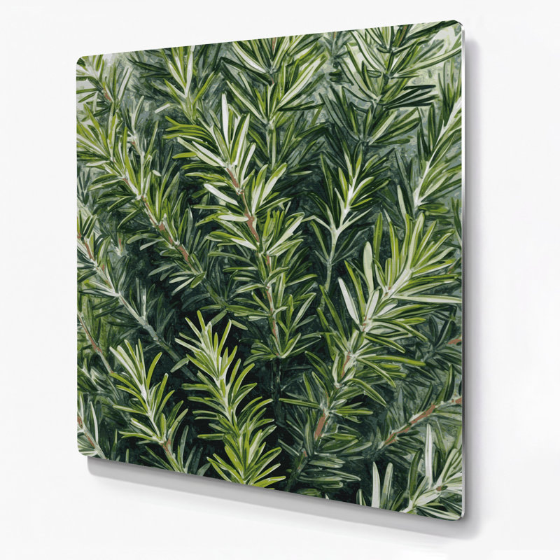 Aquarelle botanique, art mural vert en métal 61, 12" H x 12" W