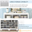 Console 24 tiroirs, conception blanche moderne pour toutes les pièces, et armoire de rangement en panneau de particules - Organisation de chambre à coucher polyvalente