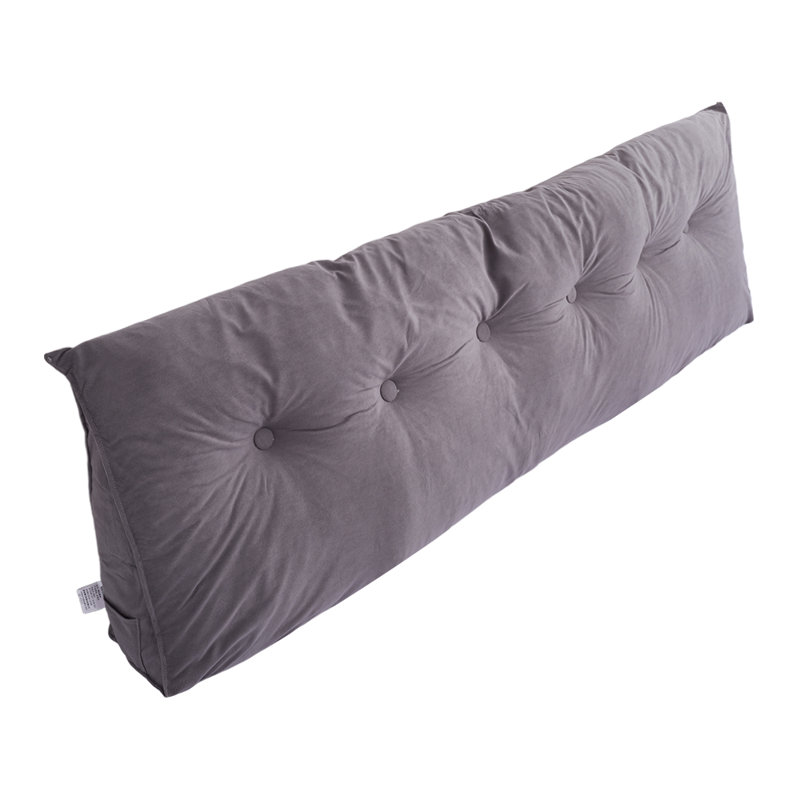 Cotton Rectangular Backrest Cushion, 180cm W x 20cm D, Grey