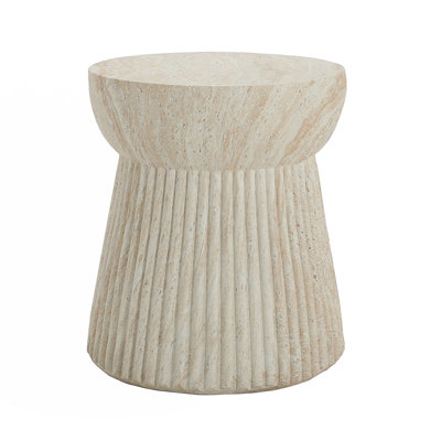 Table d'appoint d'extérieur en béton de travertin