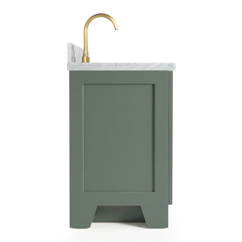 ARIEL TAYLOR 37 IN LEFT OFFSET RECTANGLE SINK VANITY, Oval, Left , Vintage Green
