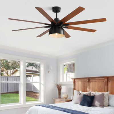 Bartling 52"/66" 8-Plywood-Blades Modern Ceiling Fan with Lighting Kit and Smart Remote