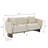 Curved Boucle Sofa with Wooden Base
