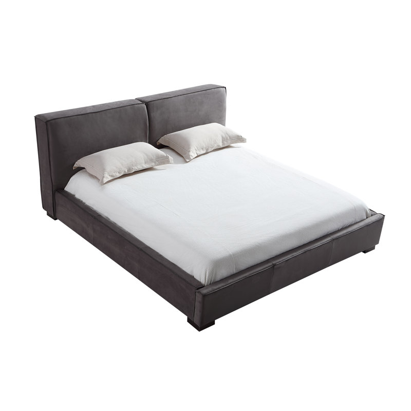 Bakar Upholstered Platform Bed, King, Gray