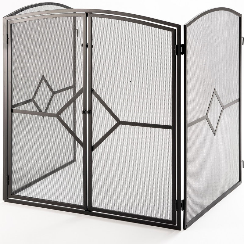 Essence 3 Panel Steel Fireplace Screen