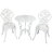 3-Piece Cast Aluminum White Floral Design Patio Dining Set with Round Bistro Table