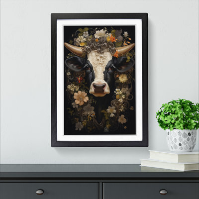Cow Baroque - Single Picture Frame Print on Wood