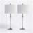 Augrave 28" Modern Polished Nickel Metal Table Lamp with USB Port and Empire Shade-1690626282
