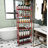 Red 6-Tier Rolling Cart Gap Kitchen Slim Slide Out Storage Tower Rack with Wheels-104579785
