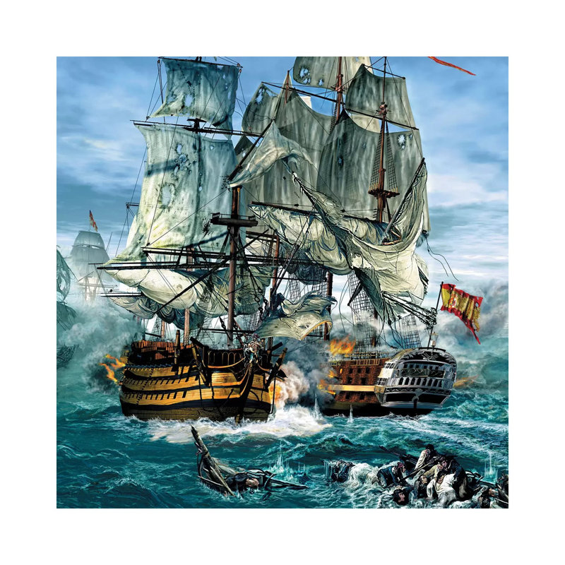 Naval Warfare Was Dominated By Sailing Ships From The 16Th To The Mid 19Th Century by Kurt Miller - Wrapped Canvas Painting