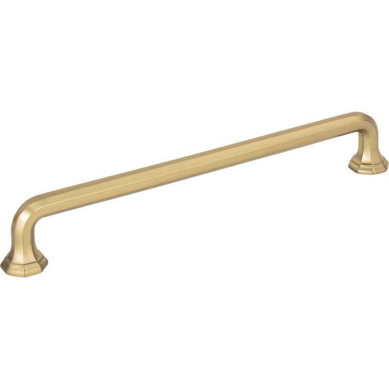 Warm Brass Traditional Bar Handle with Mounting Hardware