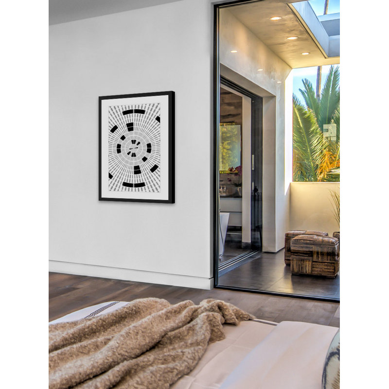 « concentrique cercles », reproduction d’art encadrée, H 24 po x l 16 po x P 1,5 po