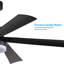 65 Inch Ceiling Fan with Light, 5-Blade Dimmable LED Ceiling Fan with Remote Control, Modern Quiet Design for Living Room and Bedroom (Silent/6-Speed/Reversible/DC Motor)