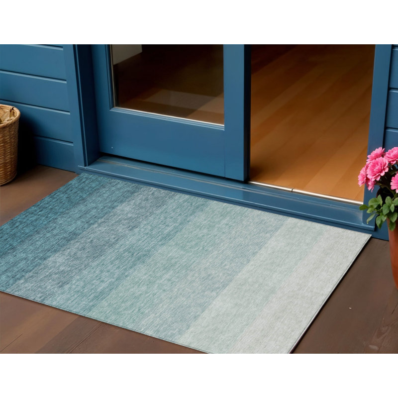 Tapis bleu sarcelle lavable 3 pi x 5 pi bleu sarcelle