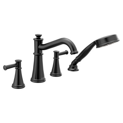 Garniture de robinet de baignoire romaine à fixation sur plateau à deux poignées avec douchette Belfield