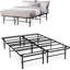 Structure de lit moderne en métal avec support à lattes en acier 14 po Overshores - Structure de lit pliable durable et peu encombrante pour un confort et une stabilité accrus-69396470-86913183