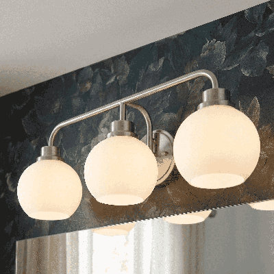 Luminaire suspendu 3 lumières Merilian en nickel brossé Meridian