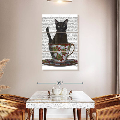 Chat noir dans une tasse de thé I