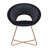 Focht 20" Wide Velvet Barrel Armchair with Open Back and Gold Metal Legs-438874835