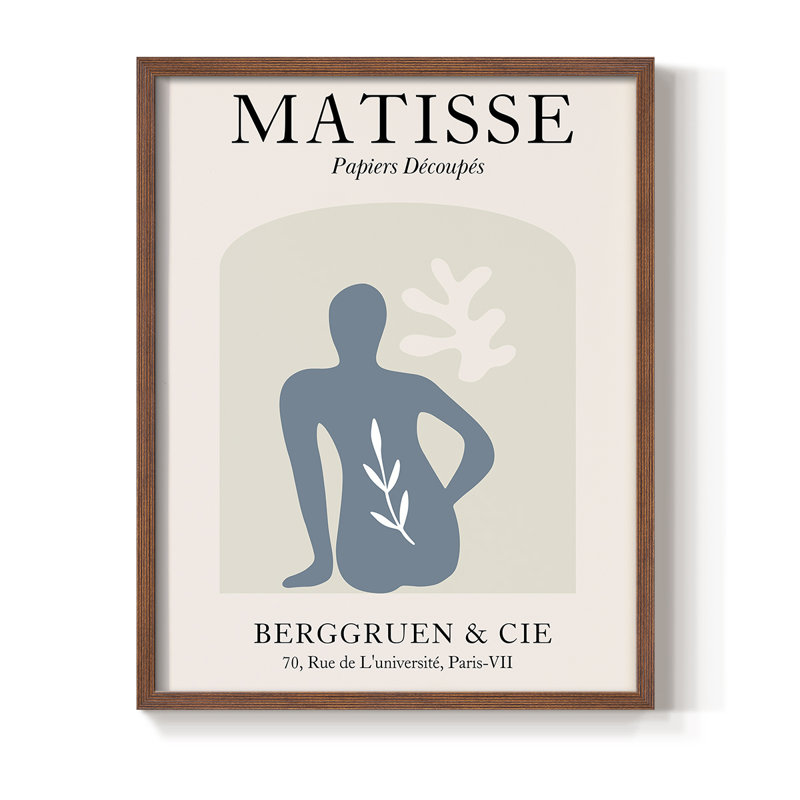 Matisse DVII, reproduction encadrée - bois massif, H 14 po x l 11 po, Brun