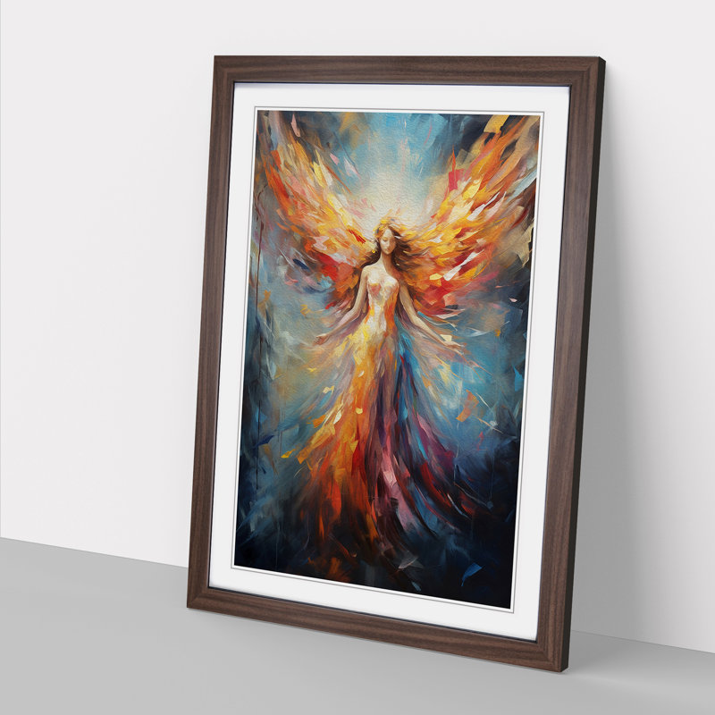 Single Picture Frame Print on Wood, Walnut Framed, 46cm H x 34cm W