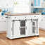 Îlot de cuisine de ferme avec rangement, portes de grange coulissantes, porte latérale en métal et roulettes pour une préparation de repas polyvalente et élégante-344100968
