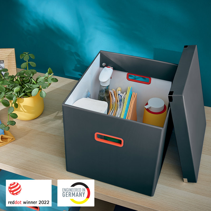 Cosy Metal Storage Bin, Grey