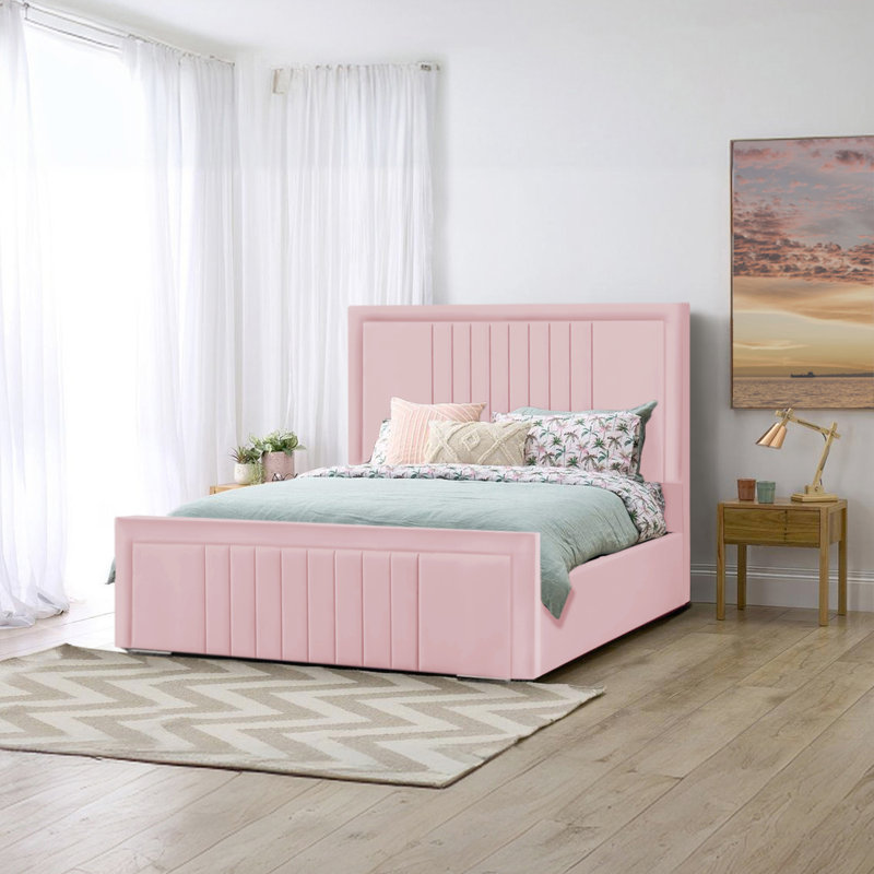 Amandaleigh Upholstered Bed, Double (4'6), Pink