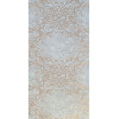 Princes Gray Bronze Metallic Faux Wrought Iron Victorian Wallpaper Rolls