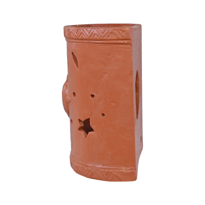 Heritage Clay Light Cover with Turtle Motif in Terracotta