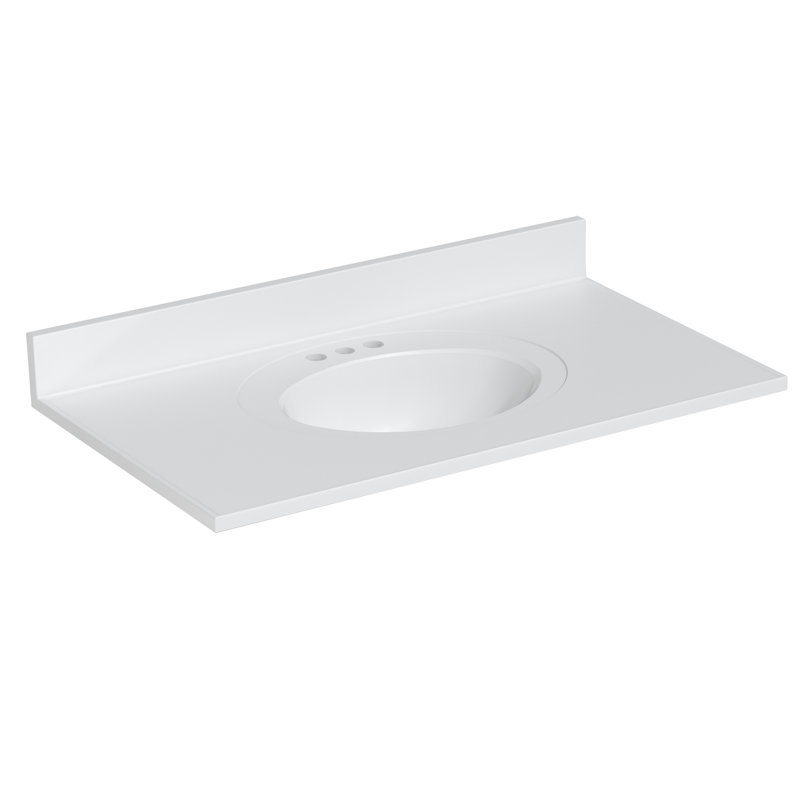Plateau de meuble-lavabo en pierre reconstituée de 37 po avec lavabo intégré