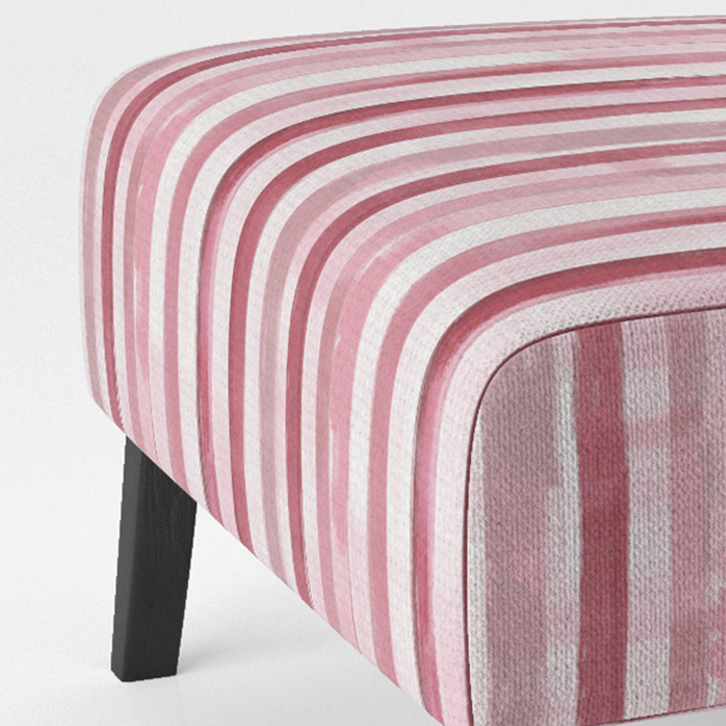 Fauteuil de chambre rayé - Fauteuil de chambre rouge à rayures à encre rose, Pantoufle sans accoudoirs