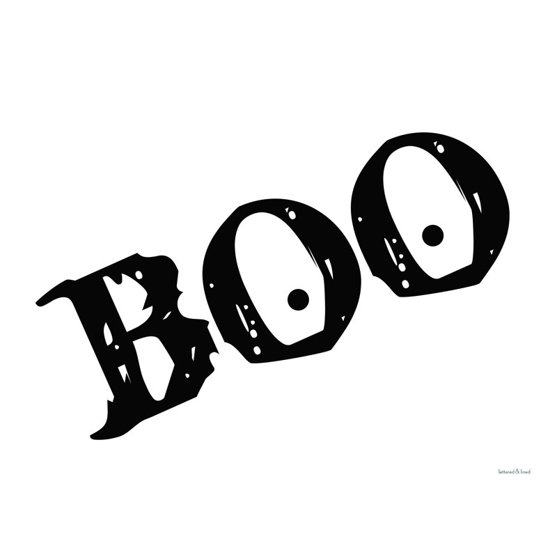 «BOO» par Lettered & Lined - reproduction d'art sur toile tendue, L 24 po x H 18 po