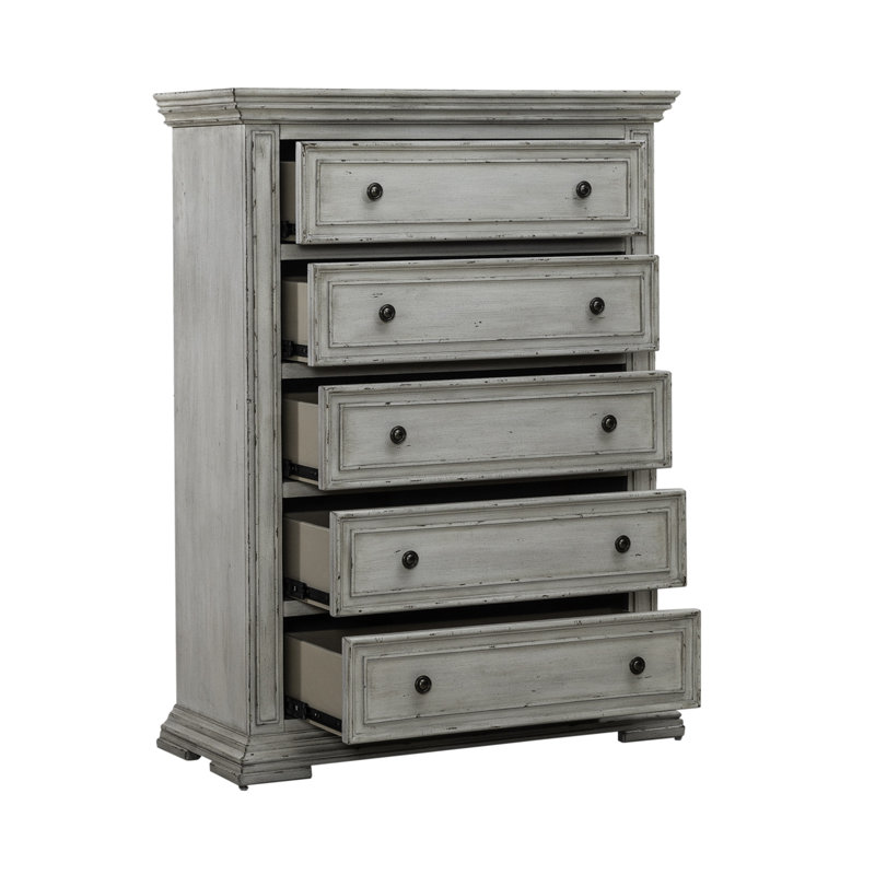 Temple Cloud 5 Drawer 42'' W Chest, White