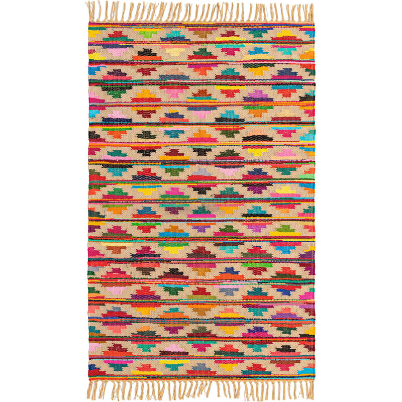 Cotton Geometric Indoor Rug, Rectangle 4' x 6'