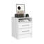 Table de chevet H 23,6 po, avec 2 tiroirs et 1 tablette, blanc-1300218066