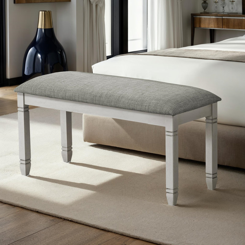 Banc, 41 po rectangulaire, cuisine, salle à manger, entrée, chambre à coucher, revêtement, bois, transitionnel, Gris