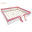 Très grand cadre de lit de jour rembourré avec clôture et escalier (rose et blanc) (ancien SKU: SF000156AAH)-183965271