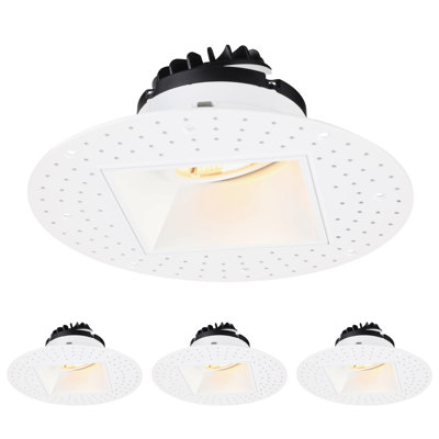 Luminaire encastré carré à DEL 5 pouces à 5 niches avec abat-jour de plafond de 15 W avec boîte en J, blanc