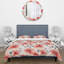 Ensemble de housse de couette à motif floral élégant rouge II-550902699