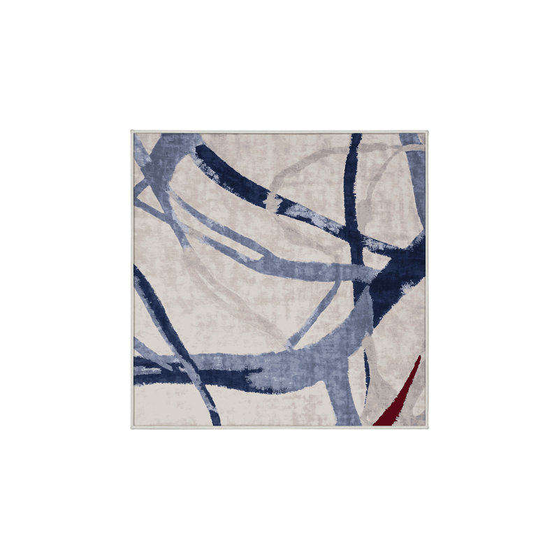 Tapis beige soyeux et moelleux, Carré 4 pi