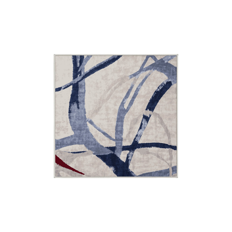 Tapis beige soyeux et moelleux, Carré 8 pi