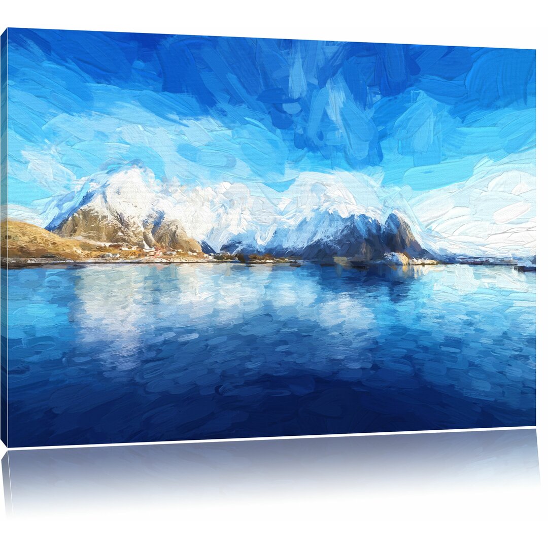 Leinwandbild "Lofoten in Norwegen", Grafikdruck