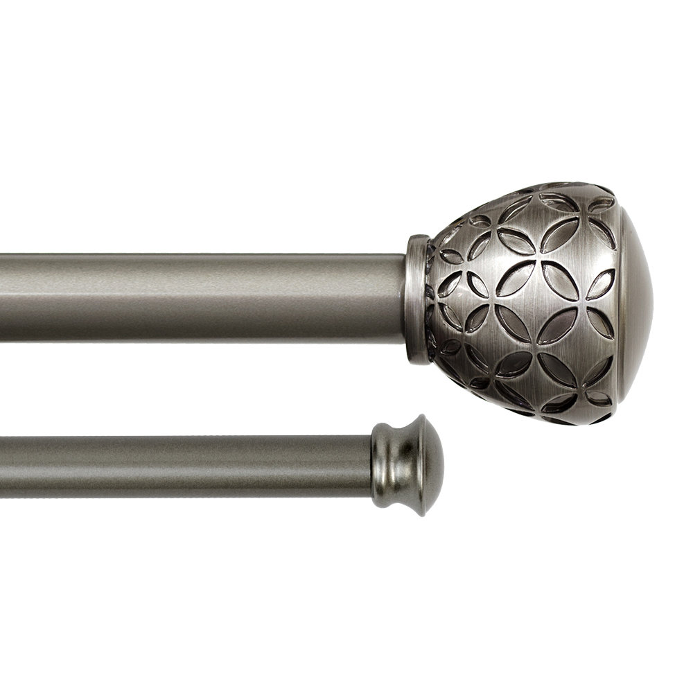 Anglia Knob Drapery Adjustable 42" to 120" Double Curtain Rod Winston Porter 
