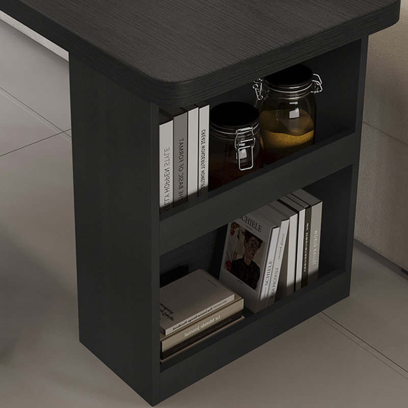 Bureaux rectangulaires modernes en bois massif noir, H 29,52 po x l 94,48 po x P 23,62 po