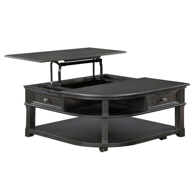 Table basse gris anthracite avec rangement et compartiments de rangement