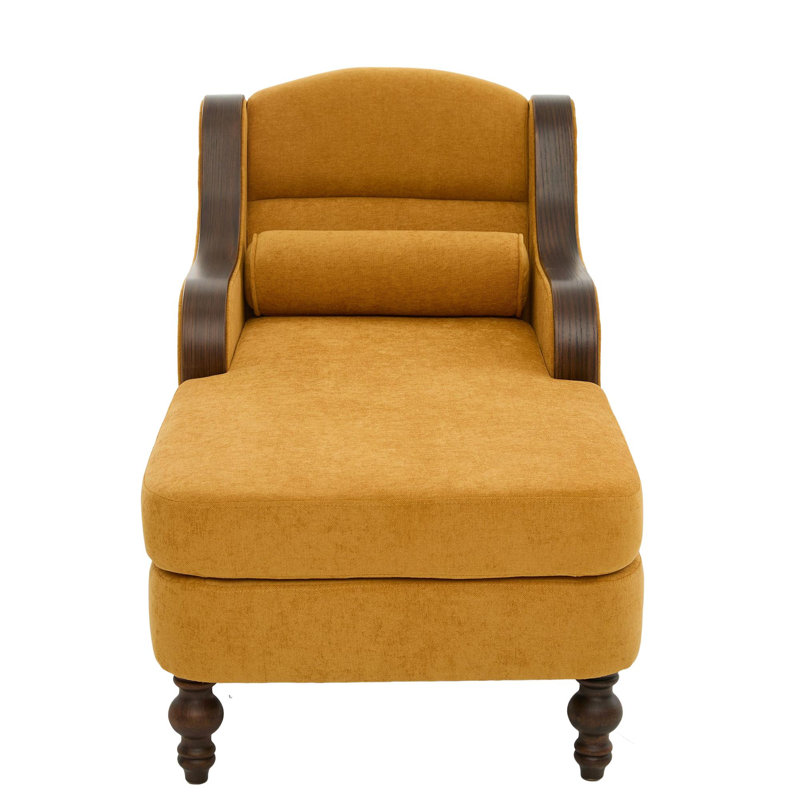 Fauteuil-lit rembourré en tissu, Jaune moutarde