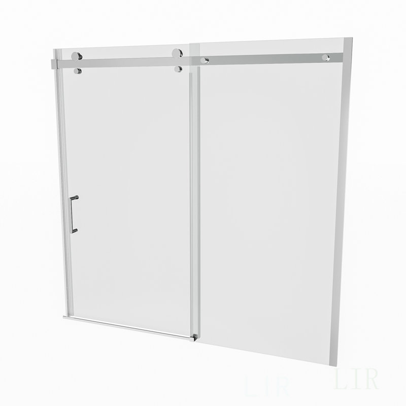 56-60 In. W X 58 In. H Semi-Frameless Sliding Bathtub Door With Clear Tempered Glass And Rustproof Hardware, Shower Door